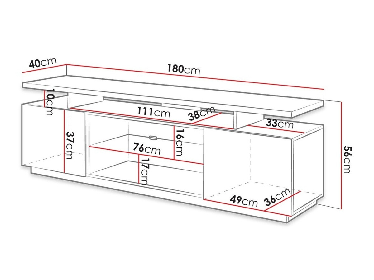 TV staliukas Charlotte 138 (Juoda + Blizgi juoda)
