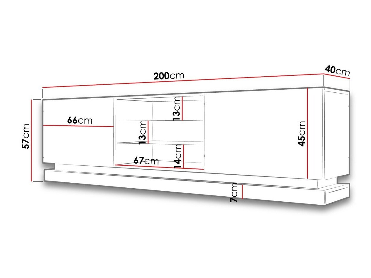 TV staliukas Linar I (Balta + Blizgi balta)