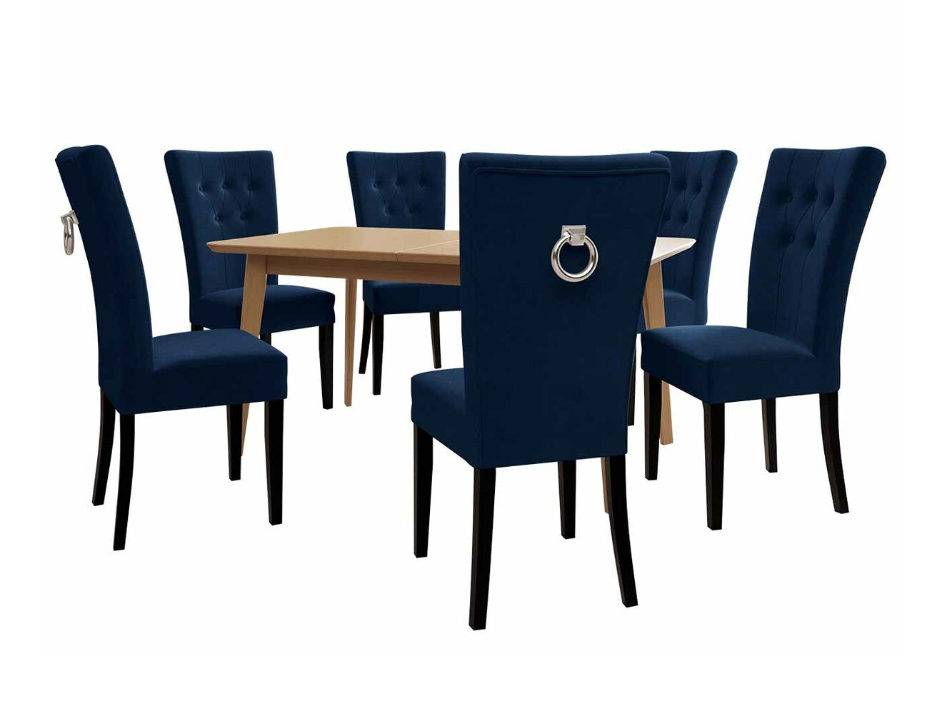 Valgomojo komplektas Racine 144 (Juoda + Magic Velvet 2216)