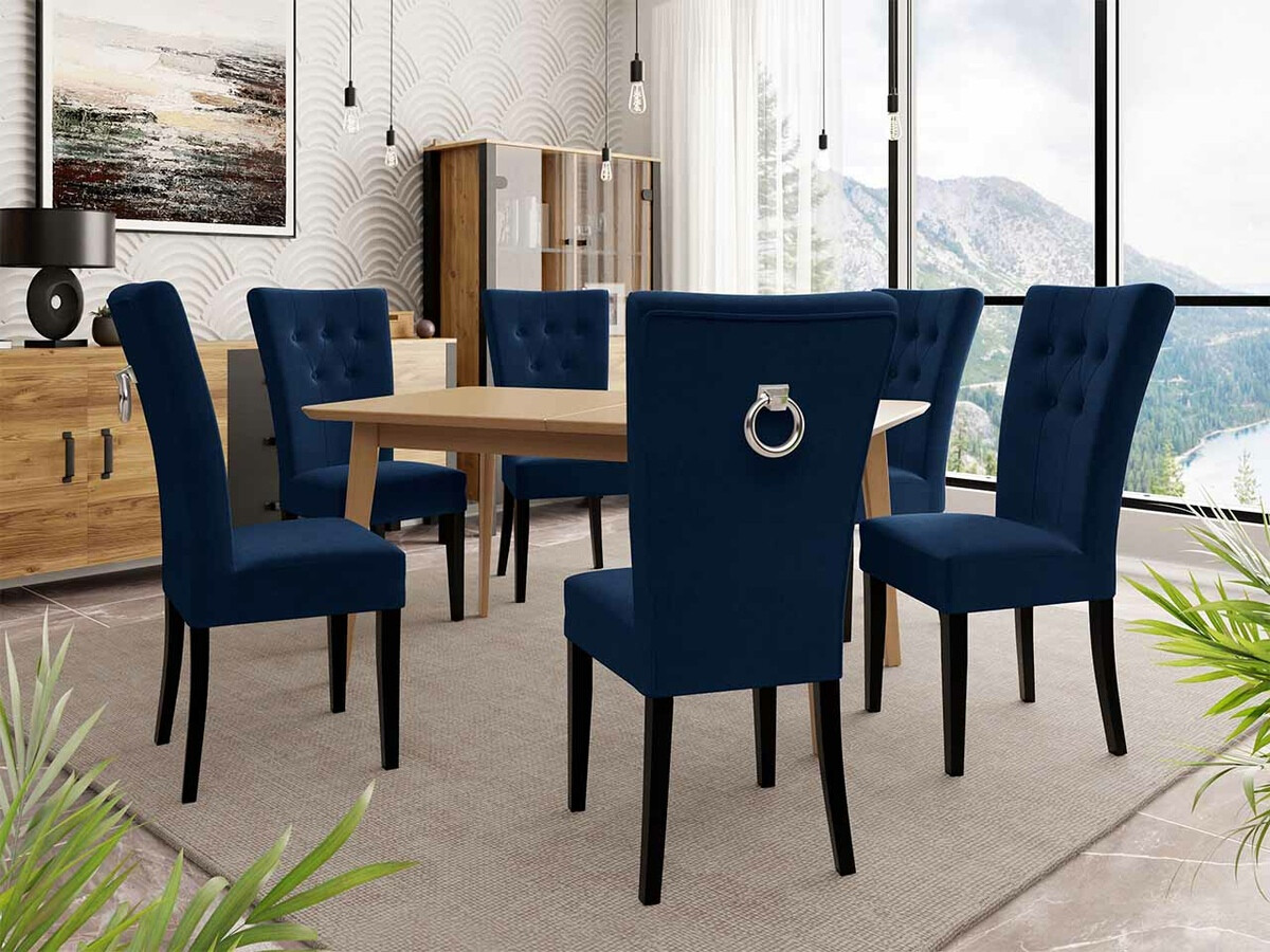 Valgomojo komplektas Racine 144 (Juoda + Magic Velvet 2216)