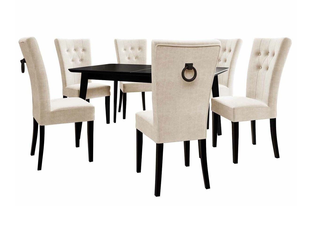 Valgomojo komplektas Racine 144 (Juoda + Magic Velvet 2250)