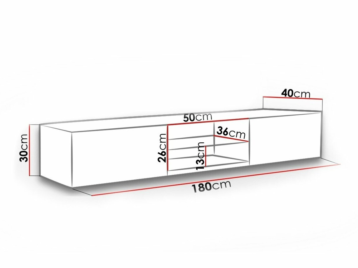 TV staliukas Venenou 124 (Balta + Blizgi balta)