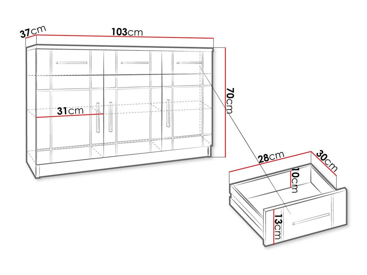 Komoda Bacces I (Sonomos ąžuolas)