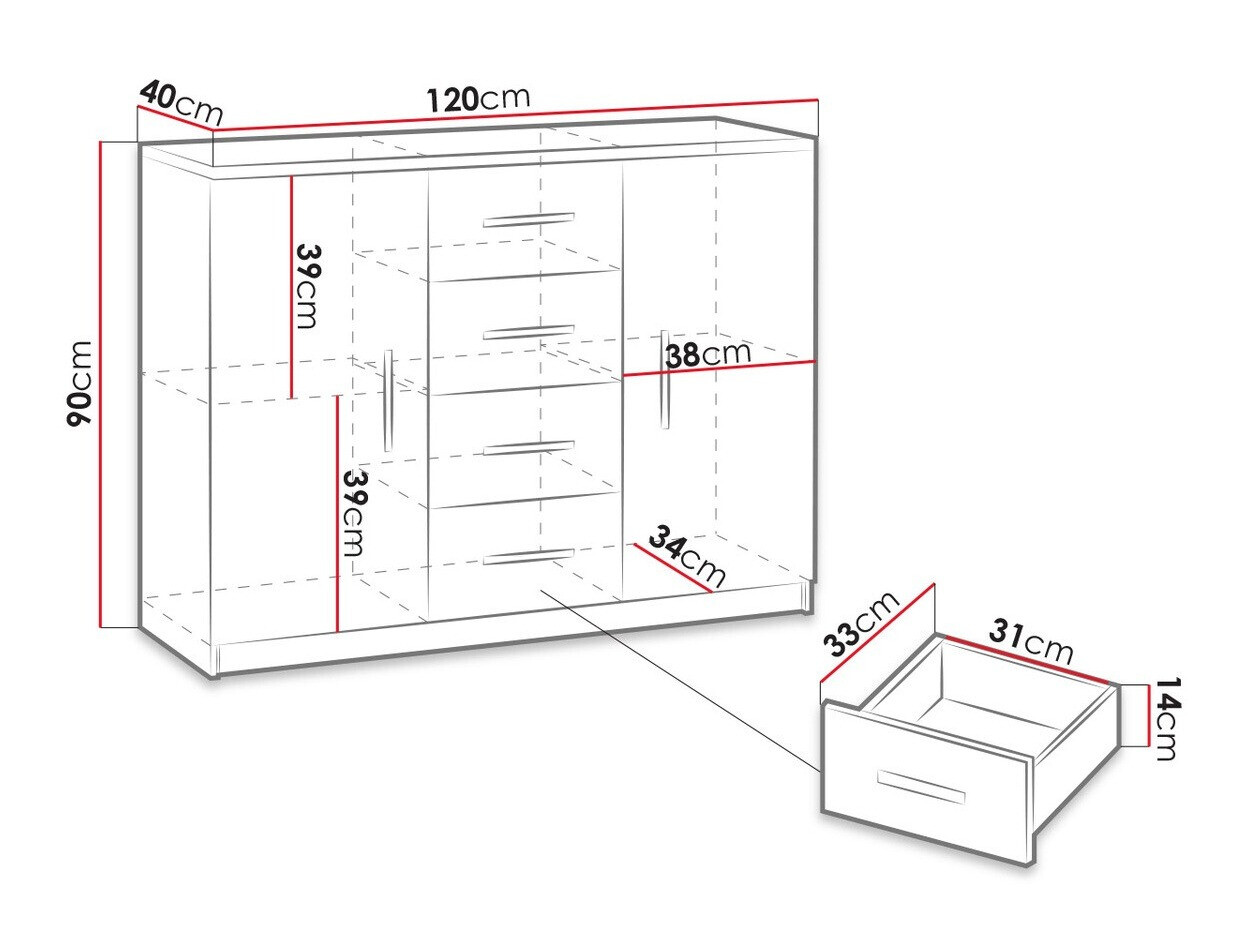 Komoda Catromi 100 (Balta)