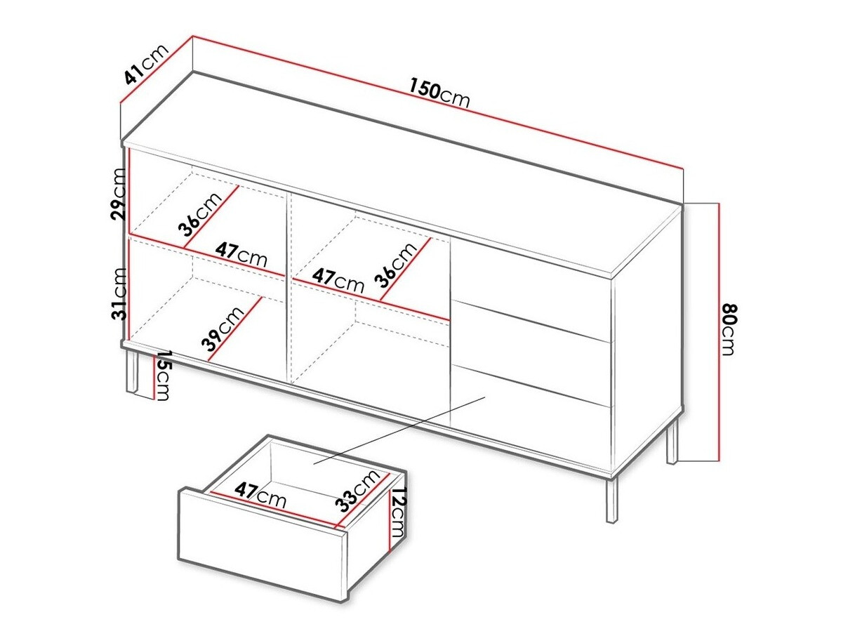 Komoda Lomsore 104 (Balta)