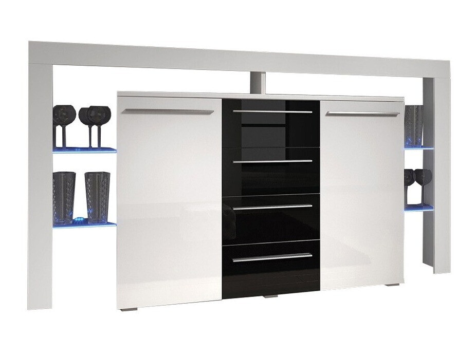 Komoda Aestas (Balta + Blizgi juoda)