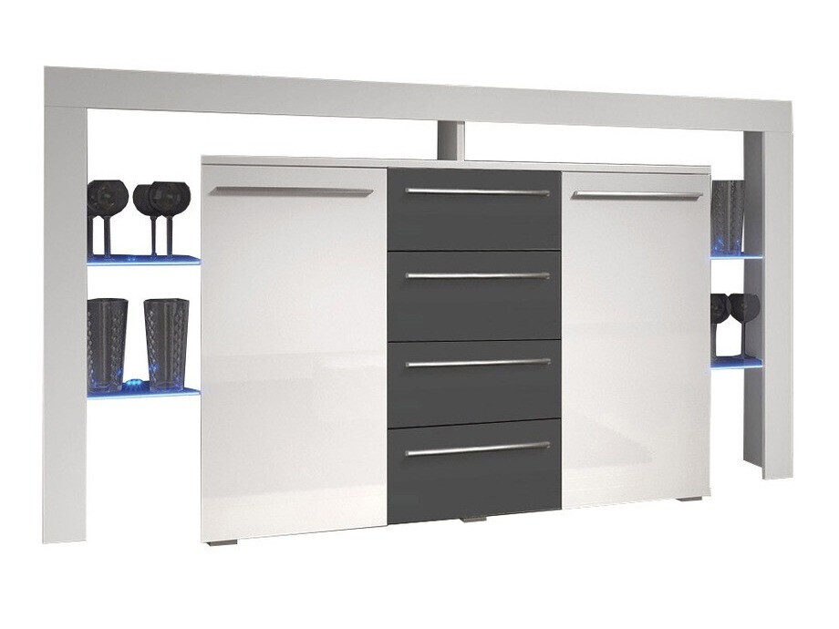 Komoda Aestas (Balta + Blizgus pilkas)