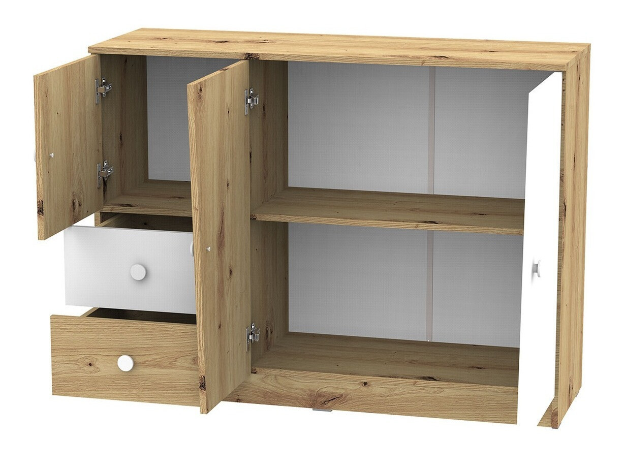 Komoda Almira 106 (Artisan ąžuolas + Balta)