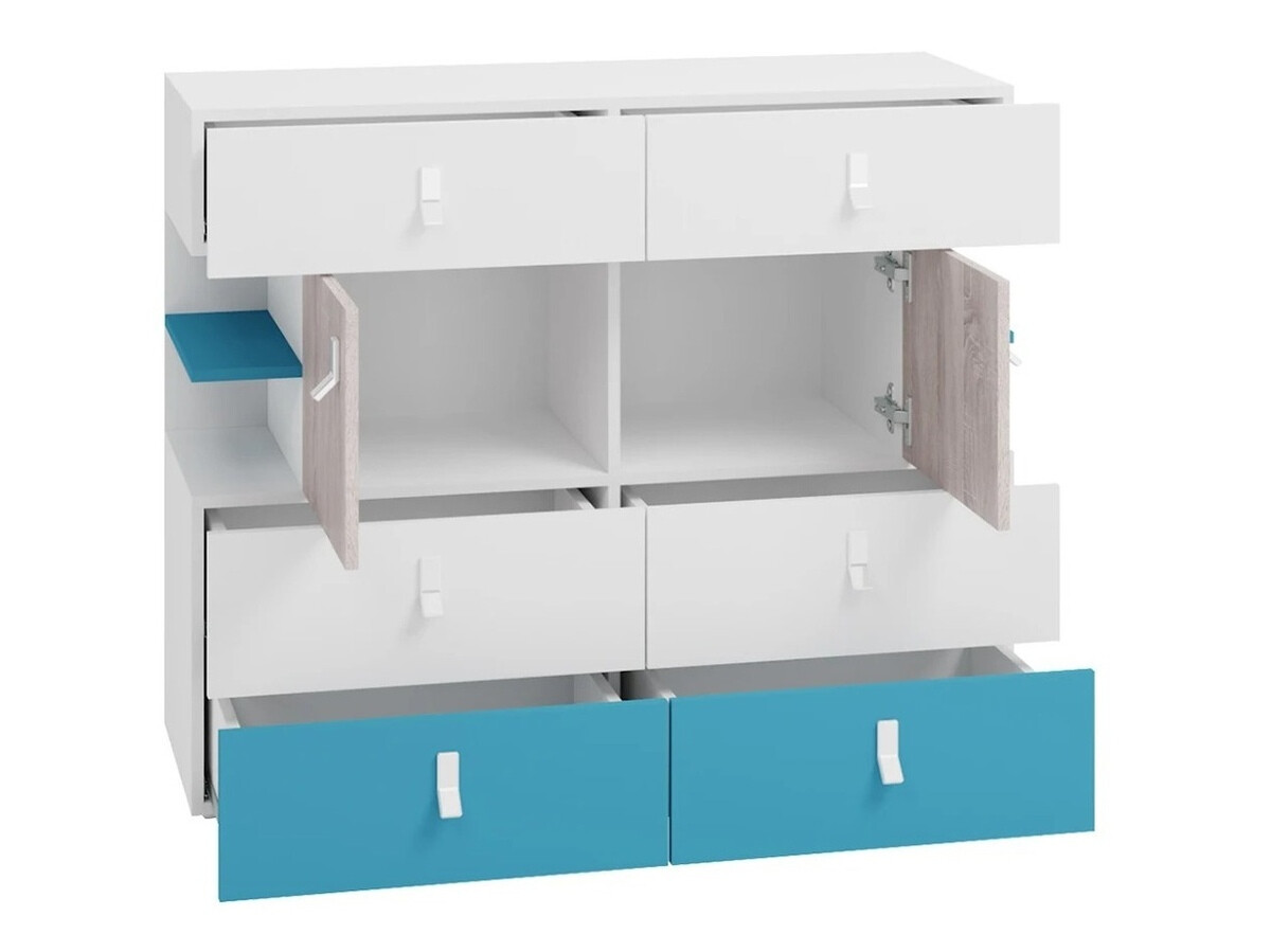 Komoda Camteso 106 (Juoda + Ąžuolas + Beige)