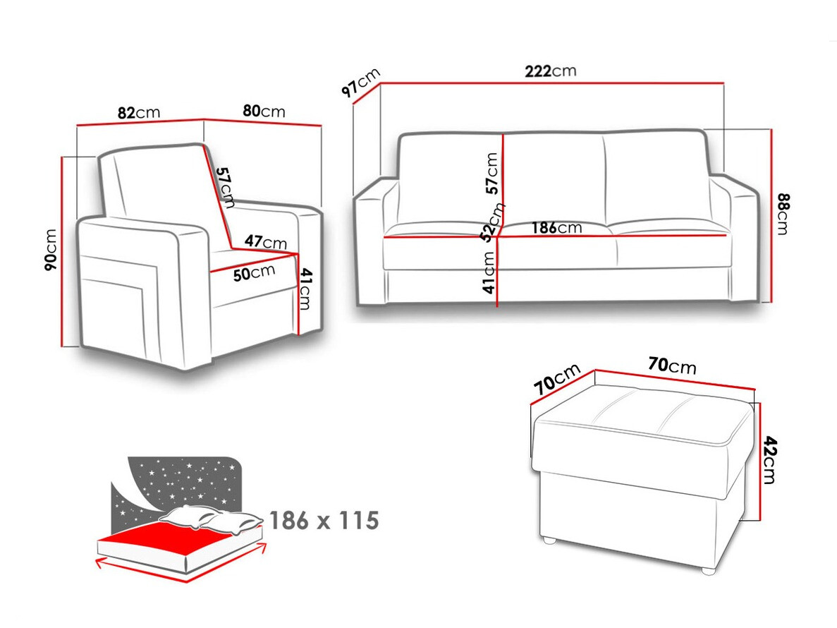 Minkštų baldų komplektas Donum
