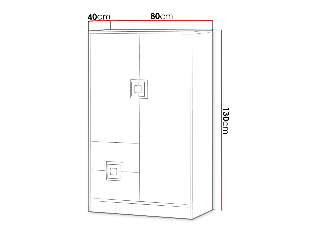 Komoda Balvire 108 (Šviesus ąžuolas + Balta + Pilka)