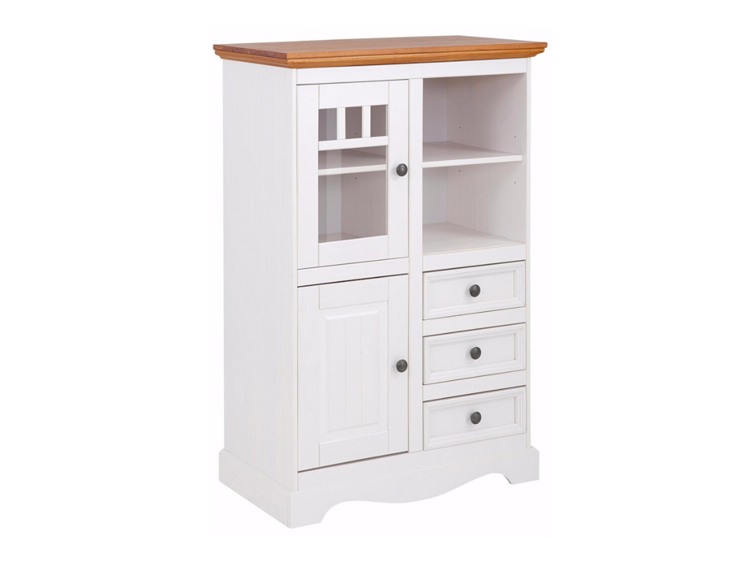 Komoda Fentivo 104 (Balta + Medaus ąžuolas)