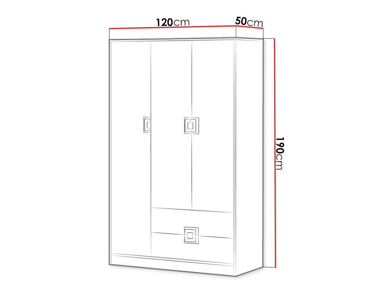 Spinta Balvire 104 (Šviesus ąžuolas + Balta + Rožinė)