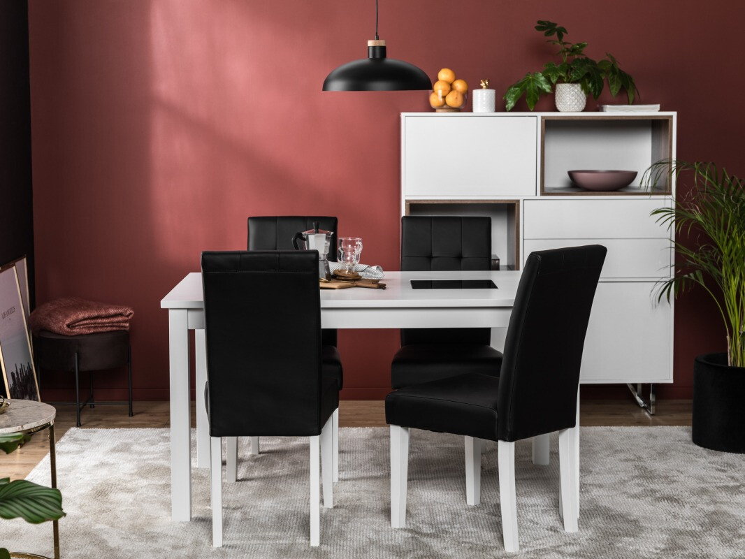 Valgomojo komplektas Scandinavian Choice 671 (Juoda + Balta)