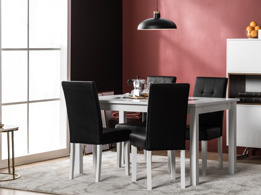 Valgomojo komplektas Scandinavian Choice 671 (Juoda + Balta)