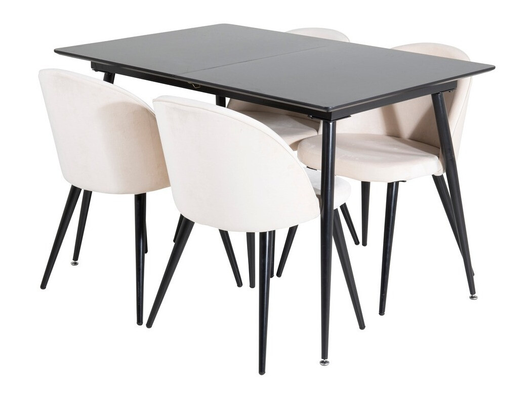 Valgomojo komplektas Dallas 1521 (Smėlinė + Juoda)