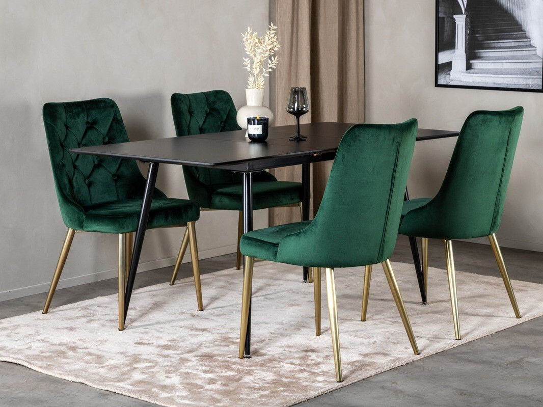 Valgomojo komplektas Dallas 1522 (Žalia + Auksinė)