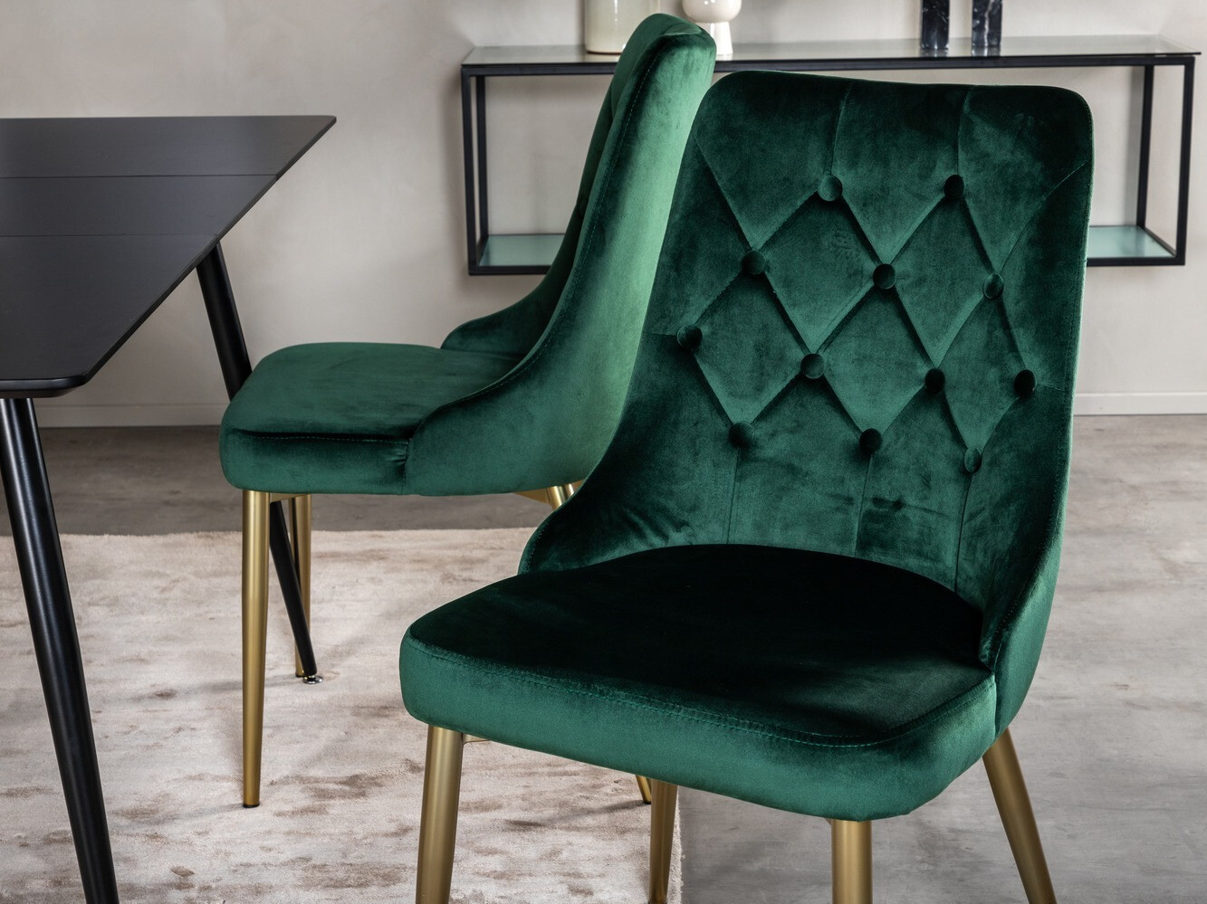 Valgomojo komplektas Dallas 1522 (Žalia + Auksinė)