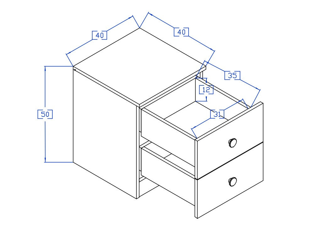 Naktinis staliukas Mirelbu 108 (Artisan ąžuolas + Juoda)