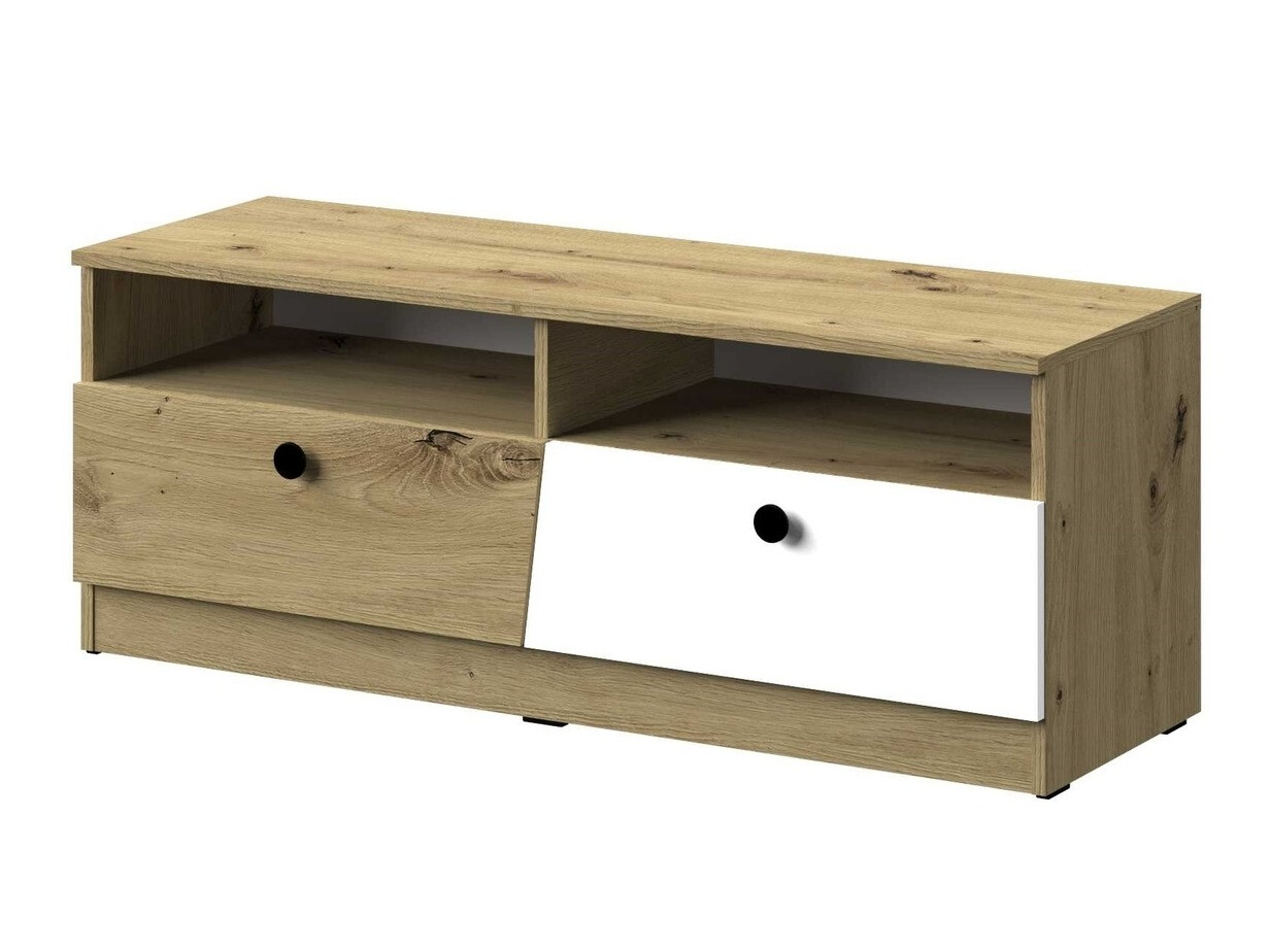 TV staliukas Mirelbu 107 (Artisan ąžuolas + Balta + Juoda)