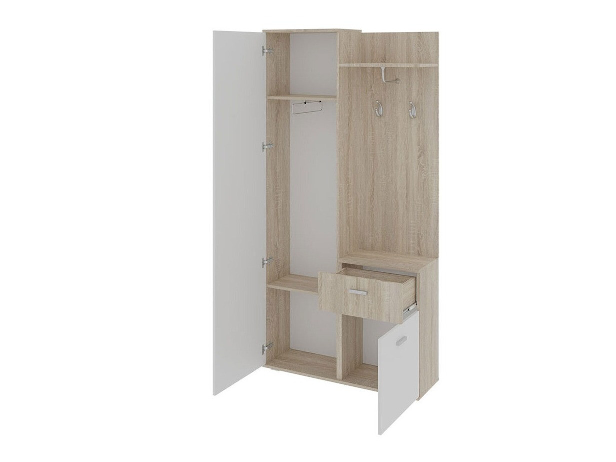 Prieškambario komplektas Pavo (Sonomos ąžuolas + Balta)