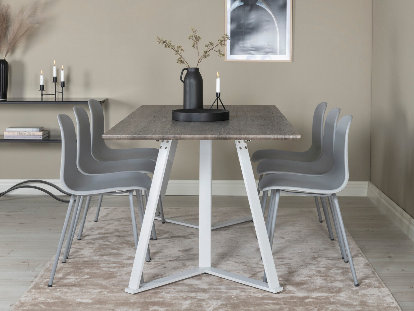 Stalas Dallas 372 (Pilka + Balta)