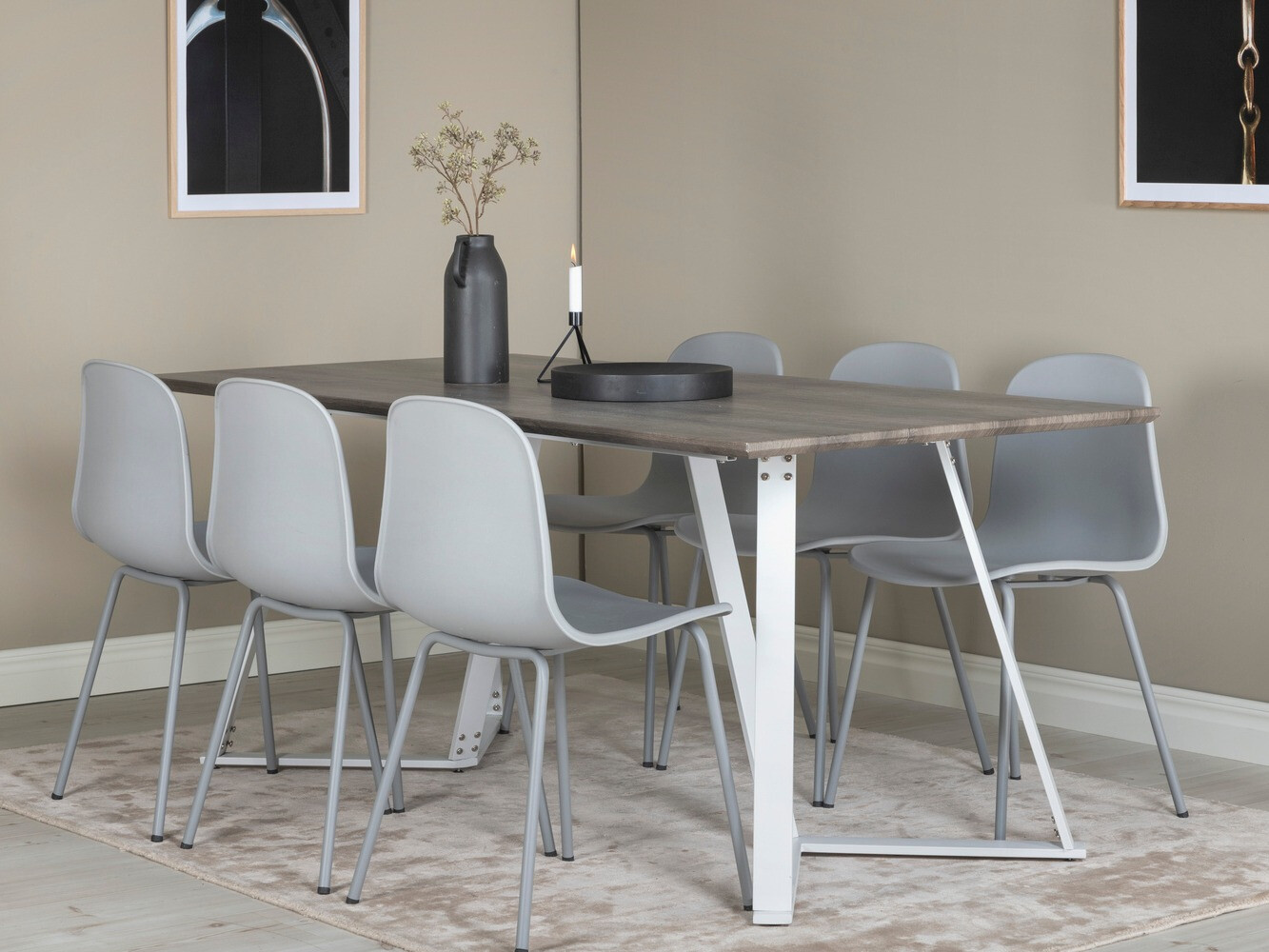 Stalas Dallas 372 (Pilka + Balta)