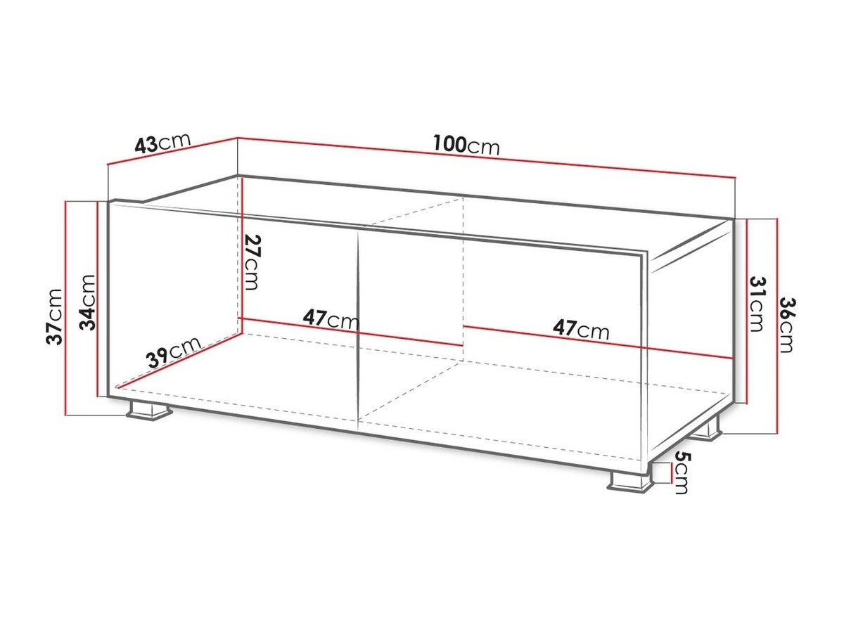 TV staliukas Remus I (Juoda + Blizgi juoda)
