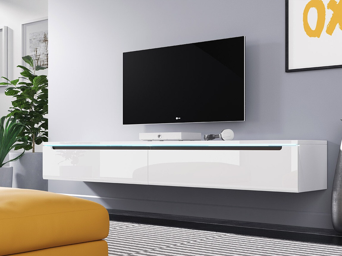 TV staliukas Sarasota 114 (Balta + Blizgi balta)