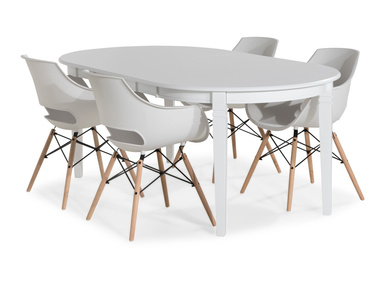 Valgomojo komplektas Andrarum 190 (Balta + Ruda)