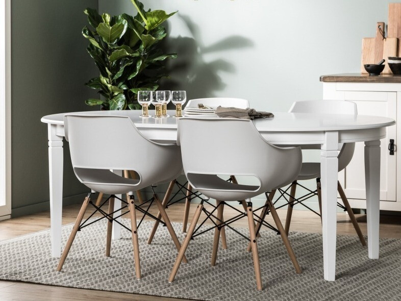 Valgomojo komplektas Andrarum 190 (Balta + Ruda)