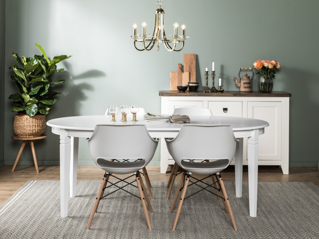 Valgomojo komplektas Andrarum 190 (Balta + Ruda)