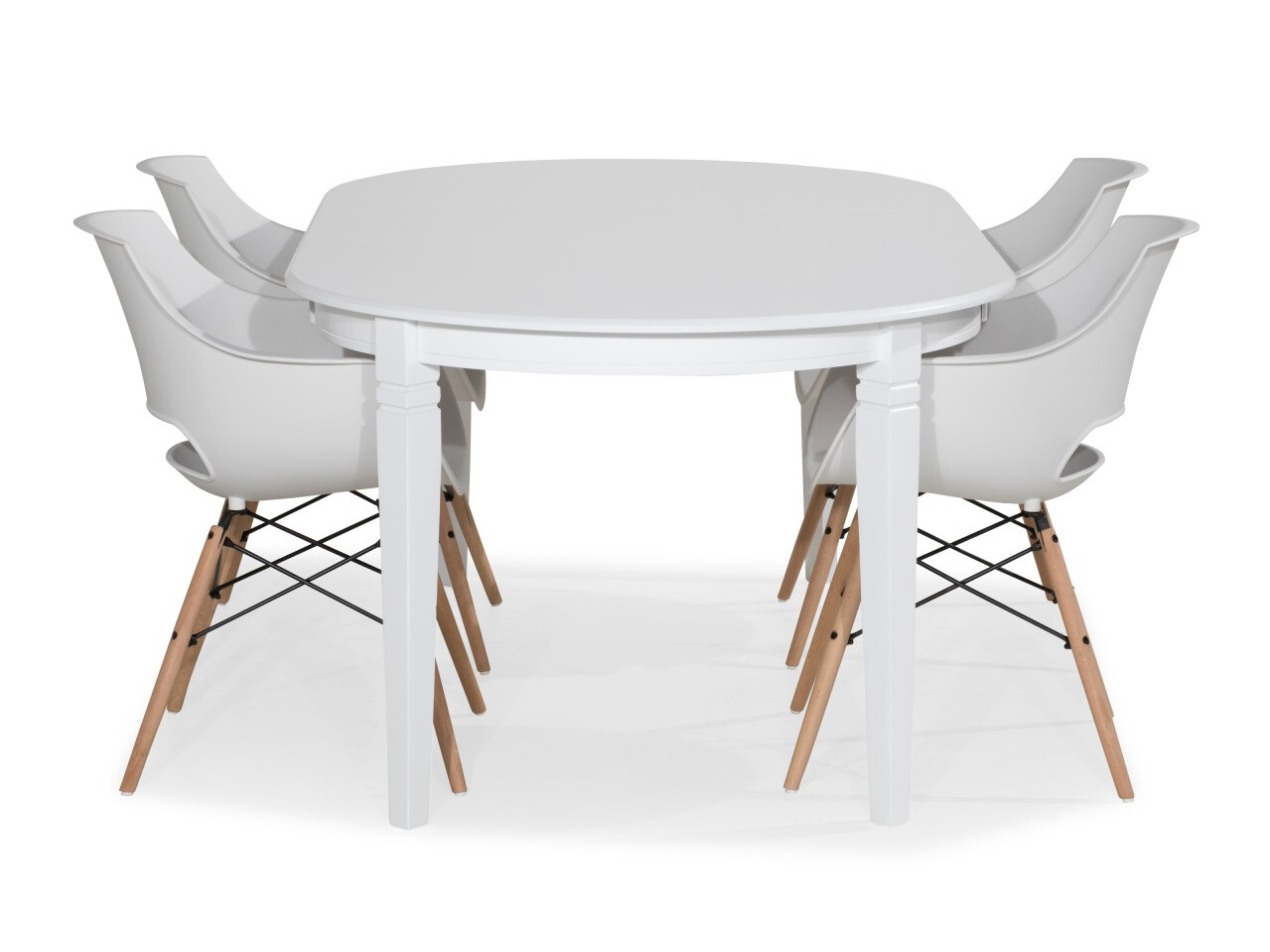 Valgomojo komplektas Andrarum 190 (Balta + Ruda)