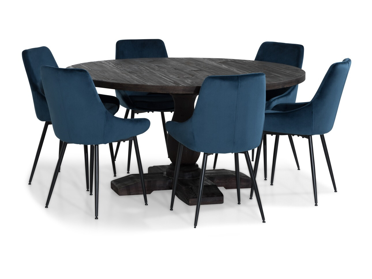 Valgomojo komplektas Scandinavian Choice 744 (Mėlyna + Juoda)