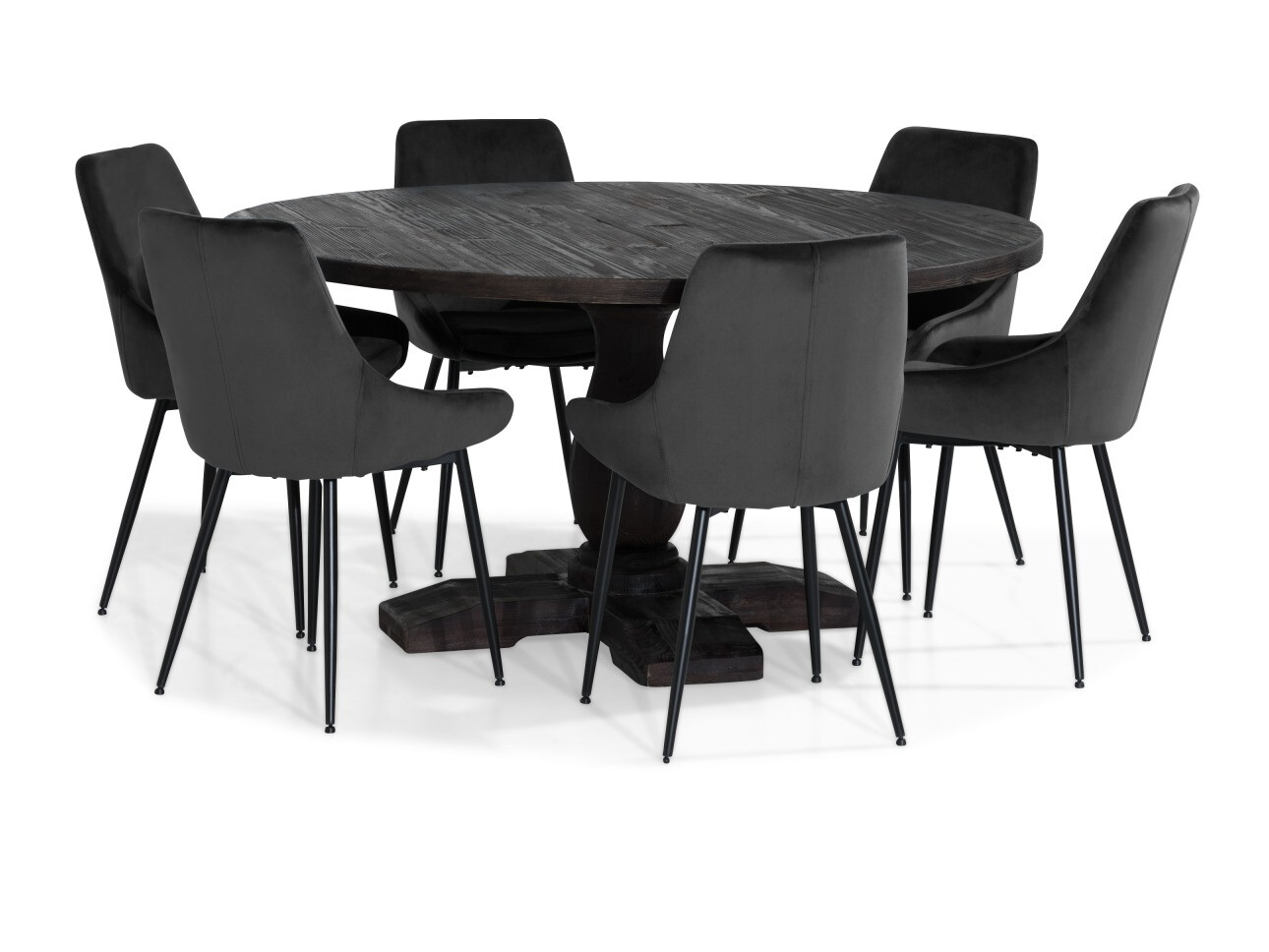 Valgomojo komplektas Scandinavian Choice 744 (Pilka + Juoda)