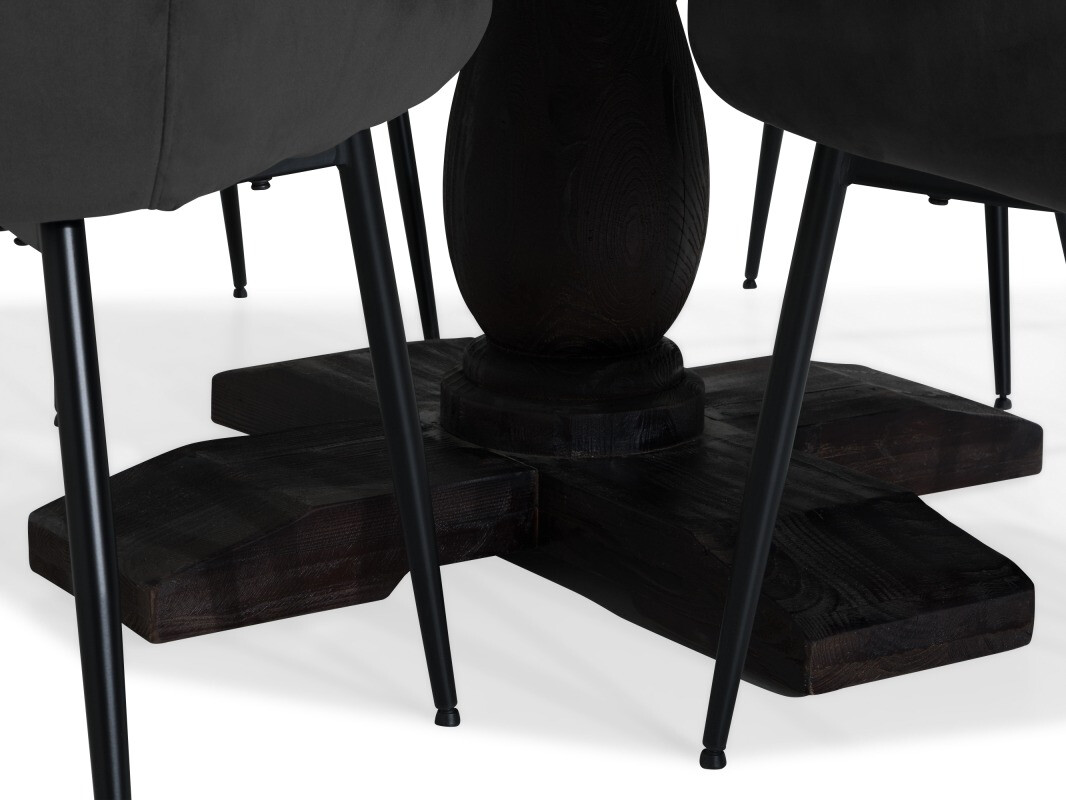 Valgomojo komplektas Scandinavian Choice 744 (Pilka + Juoda)