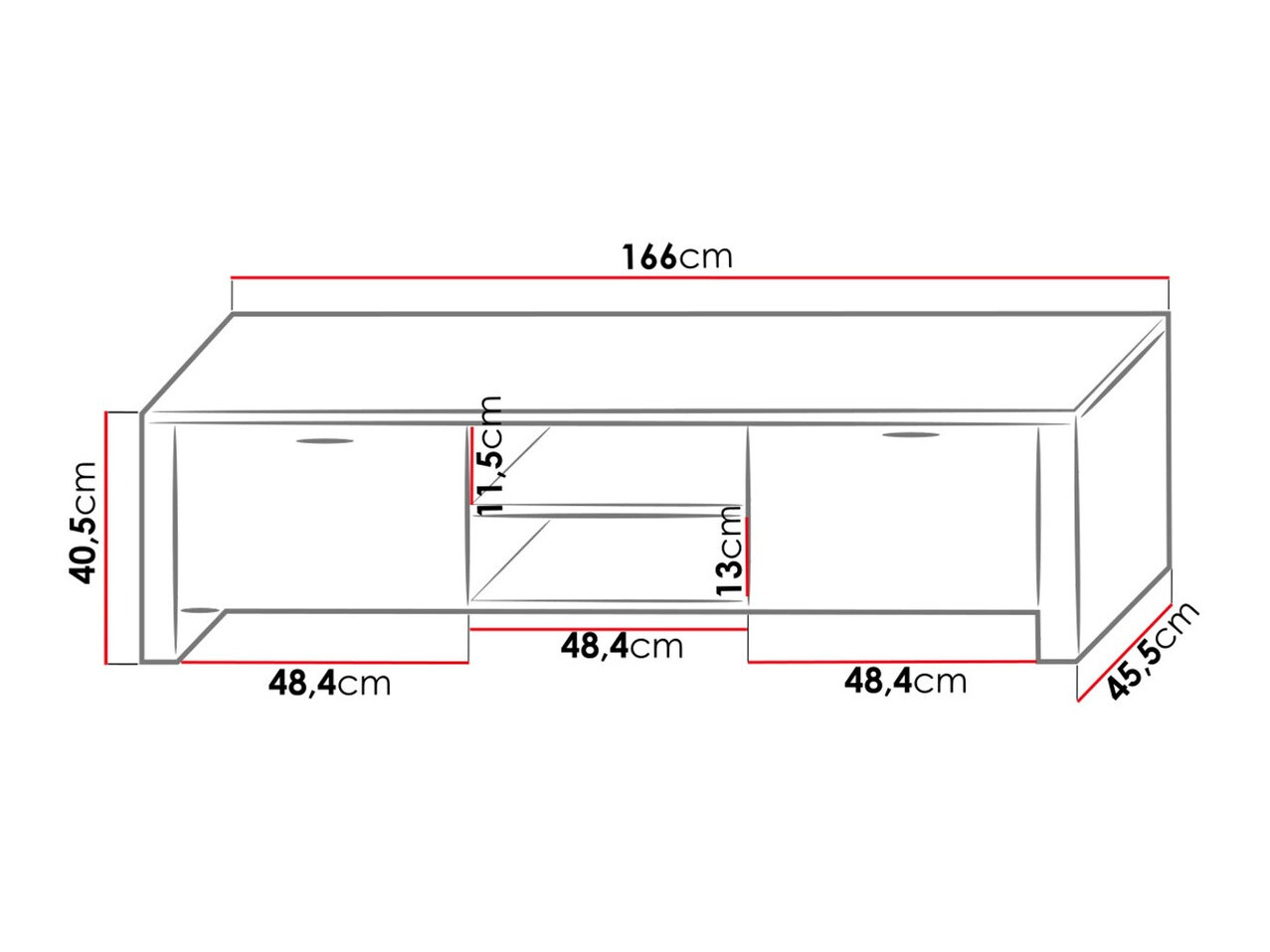 TV staliukas Uva II (Balta + Blizgi balta)