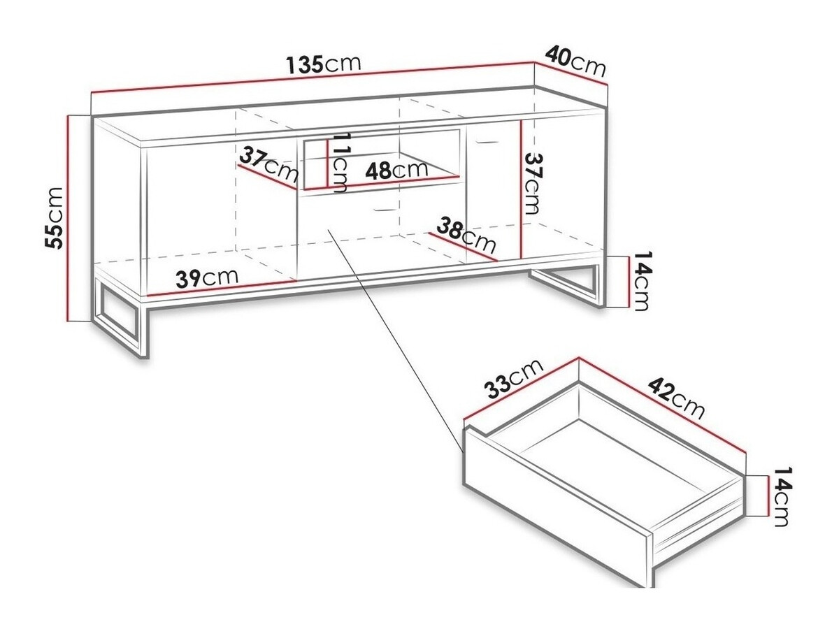 TV staliukas Baltesi 102 (Artisan ąžuolas + Juoda)