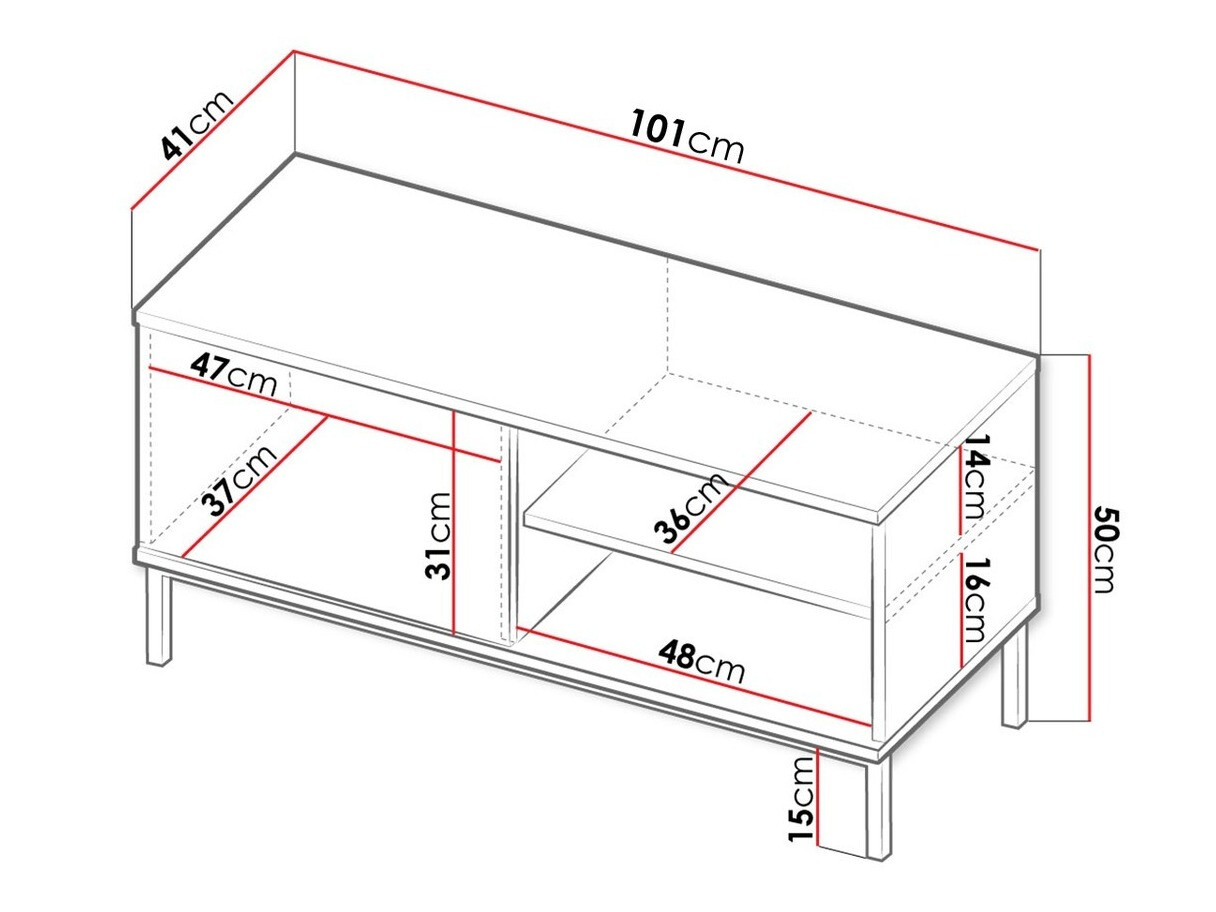 TV staliukas Lomsore 100 (Balta)