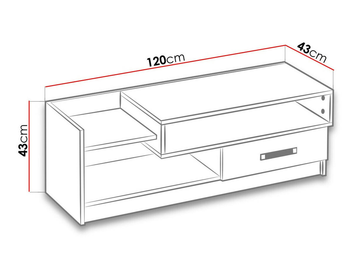 TV staliukas Lorlare 111 (Balta + Pilka)