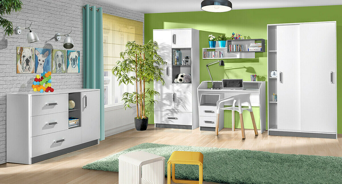 Komoda Lorlare 107 (Balta + Pilka)