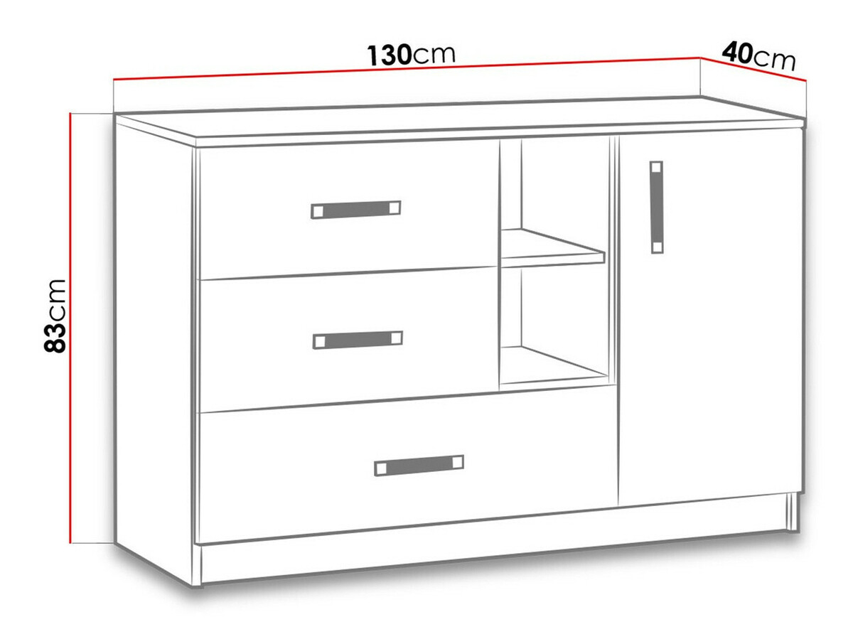 Komoda Lorlare 107 (Balta + Pilka)