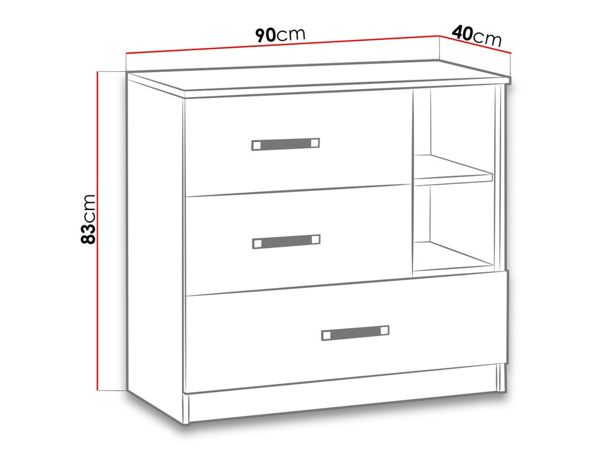 Komoda Lorlare 108 (Balta + Turkis)