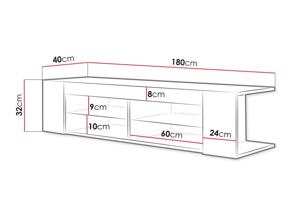 TV staliukas Nashville 112 (Juoda + Blizgi juoda)