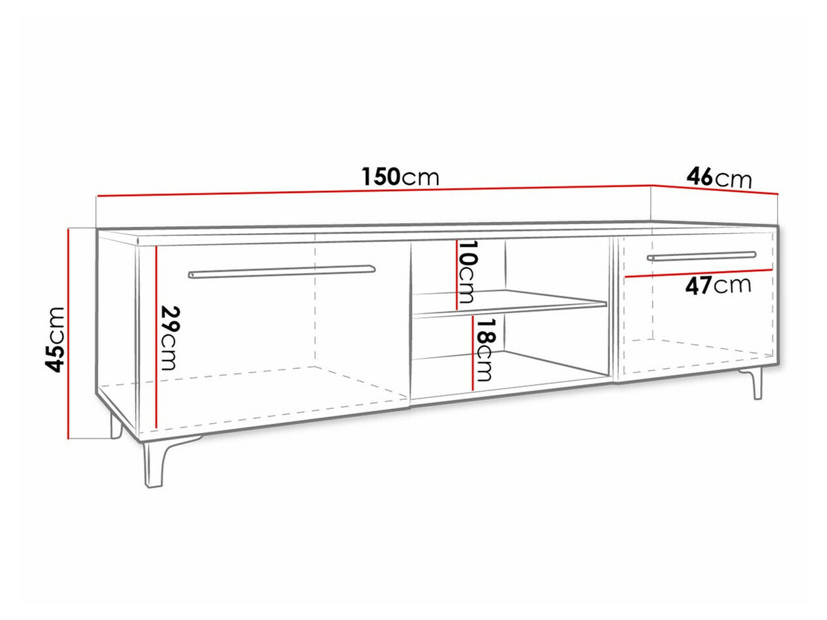 TV staliukas Uva V (Balta + Blizgi balta)