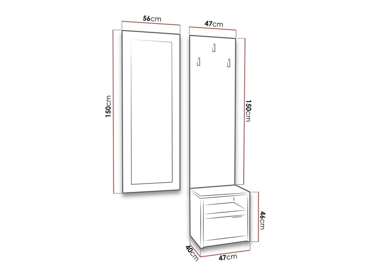 Prieškambario komplektas Fivelbo 118 (Monastery ąžuolas + Blizgi juoda)