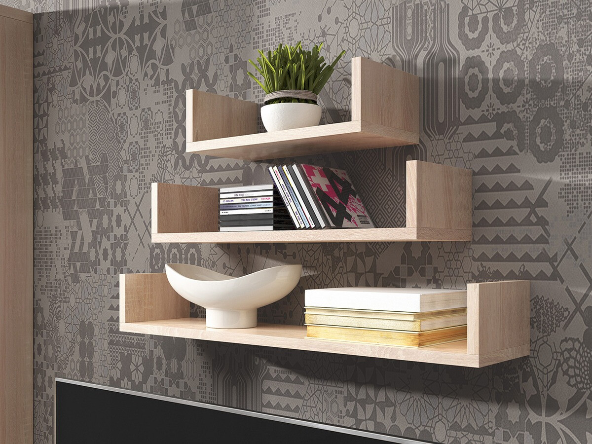 Pakabinamų lentynų komplektas Sarasota 105 (Sonomos ąžuolas)