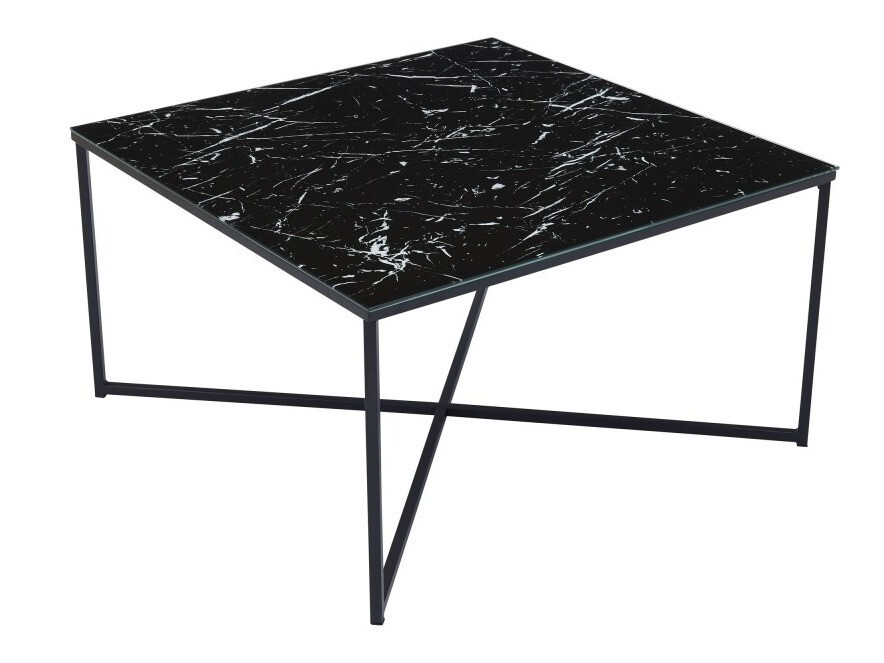 Žurnalinis staliukas Riverton 381 (Juodas marmuras + Juoda)