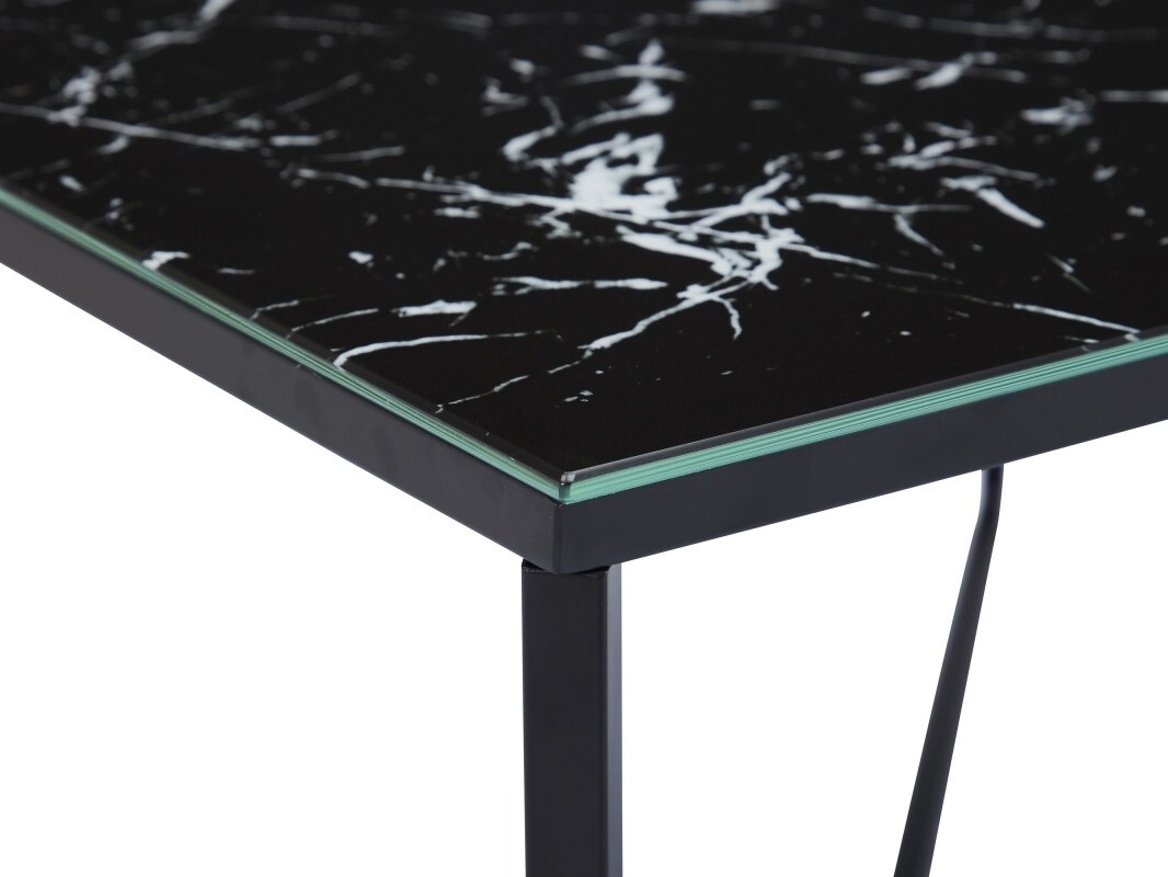 Žurnalinis staliukas Riverton 381 (Juodas marmuras + Juoda)