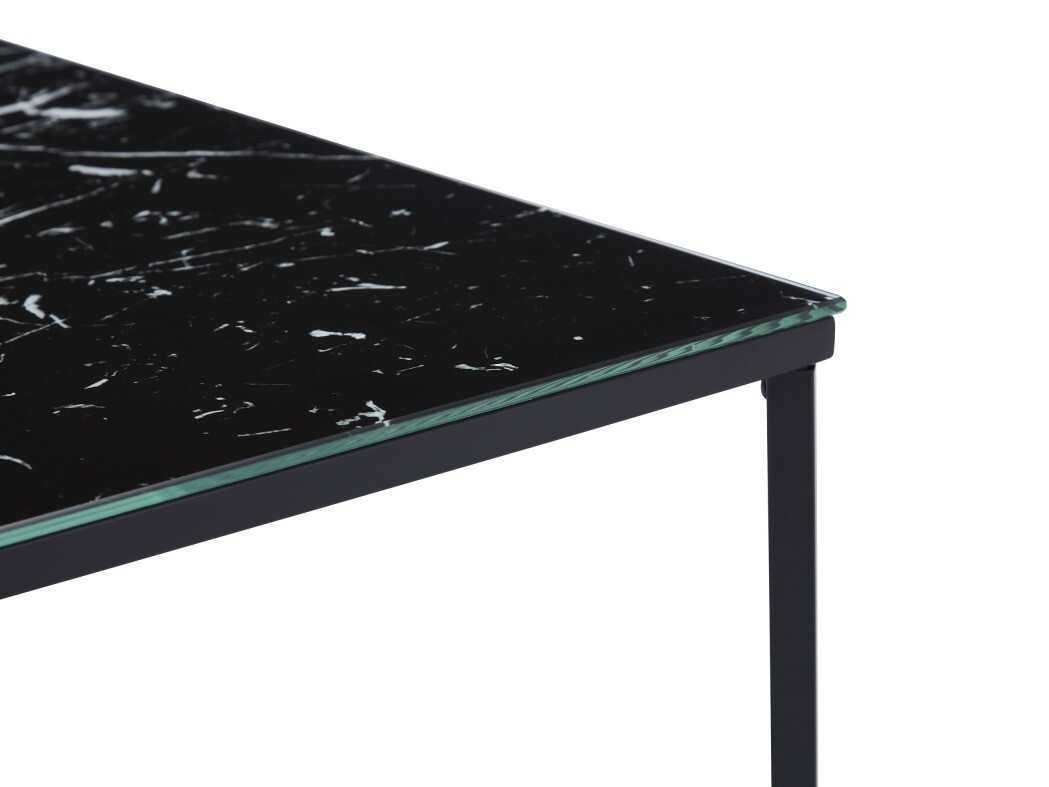 Žurnalinis staliukas Riverton 381 (Juodas marmuras + Juoda)
